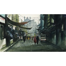 Javid Tabatabaei, 12 x 21 Inch, Watercolour on Paper, Cityscape Painting, AC-JTT-028