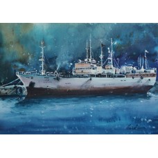 Javid Tabatabaei, 13 x 18 Inch, Watercolour on Paper, Seascape Painting, AC-JTT-011