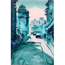 Javid Tabatabaei, 13 x 21 Inch, Watercolour on Paper, Cityscape Painting, AC-JTT-017