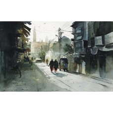Javid Tabatabaei, 13 x 21 Inch, Watercolour on Paper, Cityscape Painting, AC-JTT-024