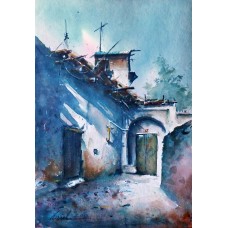 Javid Tabatabaei, 14 x 21 Inch, Watercolour on Paper, Cityscape Painting, AC-JTT-016