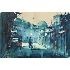 Javid Tabatabaei, 14 x 21 Inch, Watercolour on Paper, Cityscape Painting, AC-JTT-018