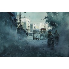 Javid Tabatabaei, 14 x 21 Inch, Watercolour on Paper, Cityscape Painting, AC-JTT-029