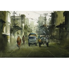 Javid Tabatabaei, 14 x 21 Inch, Watercolour on Paper, Cityscape Painting, AC-JTT-031