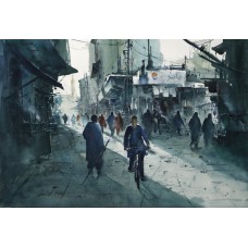 Javid Tabatabaei, 15 x 22 Inch, Watercolour on Paper, Cityscape Painting, AC-JTT-027