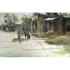 Javid Tabatabaei, 15 x 22 Inch, Watercolour on Paper, Cityscape Painting, AC-JTT-032