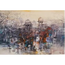 A. Q. Arif, 11 x 15 Inch, Watercolor on Paper, Citysscape Painting, AC-AQ-402