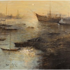 A. Q. Arif, 24 x 24 Inch, Oil on Canvas, Seascape Painting, AC-AQ-252