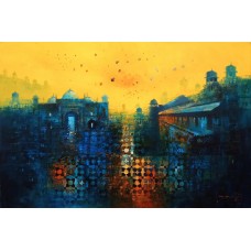 A. Q. Arif, 24 x 36 Inch, Oil on Canvas, Citysscape Painting, AC-AQ-341