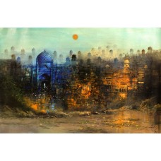 A. Q. Arif, 24 x 36 Inch, Oil on Canvas, Citysscape Painting, AC-AQ-371