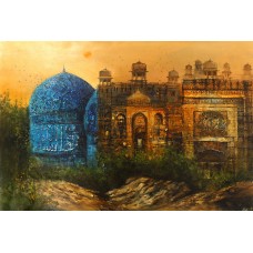 A. Q. Arif, 24 x 36 Inch, Oil on Canvas, Citysscape Painting, AC-AQ-365