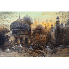 A. Q. Arif, 24 x 36 Inch, Oil on Canvas, Citysscape Painting, AC-AQ-373