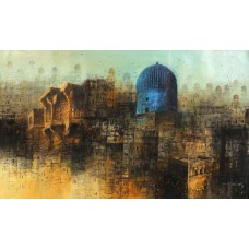 A. Q. Arif, 24 x 42 Inch, Oil on Canvas, Citysscape Painting, AC-AQ-362