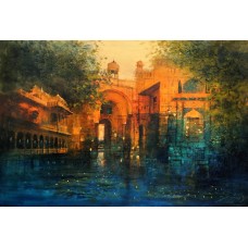 A. Q. Arif, 36 x 24 Inch, Oil on Canvas, Citysscape Painting, AC-AQ-332