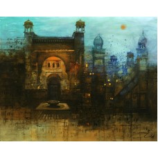 A. Q. Arif, Reflections of the Past II, 22 x 28 Inchs, Oil on Canvas, Cityscape Painting, AC-AQ-220