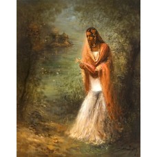 A. Q. Arif, The Forgotten Princess, 22 x 28 Inch, Oil On Canvas, Figurative Painting, AC-AQ-381