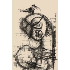 A. S. Rind, 21 x 13 Inch, Charcoal On Paper , Figurative Painting, AC-ASR-401