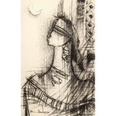 A. S. Rind, 22 x 14 Inch, Charcoal On Paper , Figurative Painting, AC-ASR-393