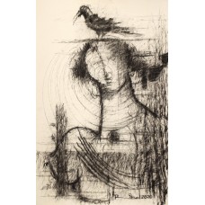 A. S. Rind, 22 x 14 Inch, Charcoal On Paper , Figurative Painting, AC-ASR-399