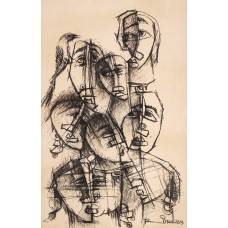 A. S. Rind, 22 x 14 Inch, Charcoal On Paper , Figurative Painting, AC-ASR-417