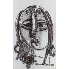 A. S. Rind, 22 x 14 Inch, Charcoal On Paper , Figurative Painting, AC-ASR-463