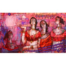 A. S. Rind, 36 x 60 Inch, Acrylic on Canvas, Figurative Painting, AC-ASR-454