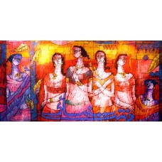 A. S. Rind, 48 x 96 Inch, Acrylic on Canvas, Figurative Painting, AC-ASR-469