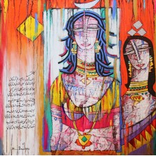 A. S. Rind, Untitled, 24 x 24 Inch, Acrylic on Canvas, Figurative, Painting- AC-ASR-097