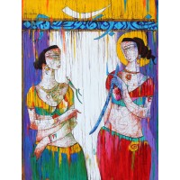 A. S. Rind, Untitled, 36 x 48 Inch, Acrylic on Canvas, Figurative Painting, AC-ASR-126