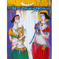 A. S. Rind, Untitled, 36 x 48 Inch, Acrylic on Canvas, Figurative Painting, AC-ASR-126