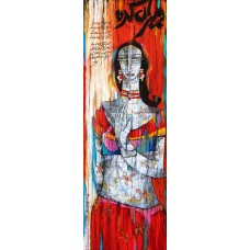 A. S. Rind, Untitled, 12 x 36 Inch, Acrylic on Canvas, Figurative Painting, AC-ASR-129