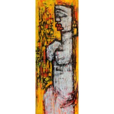 A. S. Rind, Untitled, 18 x 48 Inch, Acrylic on Canvas, Figurative, Painting- AC-ASR-084