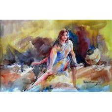 Abbas Kamangar, 14 x 21 Inch, Water Color on Paper, Figurative Painting, AC-AK-002