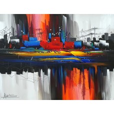 Abdul Jabbar, 20 x 26 Inch, Acrylic on Canvas, Citycape Painting, AC-ABJ-039