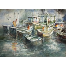 Abdul Hayee, 22 x 30 inch, Watercolor on Paper, Seascape Painting, AC-AHY-052