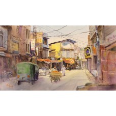 Abid Zaman, 16 X 29 Inch, Watercolor on Paper, Cityscapes Painting, AC-ABZ-003