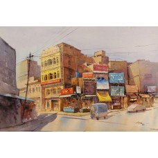 Abid Zaman, 14 X 21 Inch, Watercolor on Paper, Cityscapes Painting, AC-ABZ-008