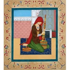 Abida Daihri, 7 x 8 Inch, Gouache on Wasli, Miniature Painting, AC-ADH-001