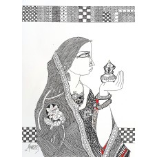 Abrar Ahmed, 12 x16 Inch, Pen and ink On Paper, Figurative Painting, AC-AA-302