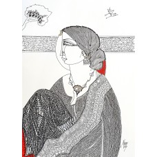 Abrar Ahmed, 12 x16 Inch, Pen and ink On Paper, Figurative Painting, AC-AA-303