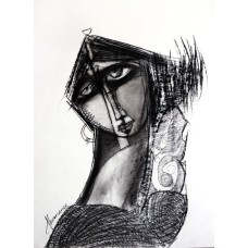Abrar Ahmed, 16 x 22 Inch, Charcoal On Paper , Figurative Painting, AC-AA-121