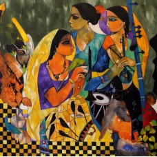 Abrar Ahmed, 48 x 48 Inch, Oil On Canvas, Figurative Painting, AC-AA-195