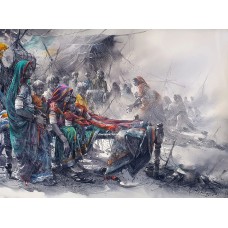 Ali Abbas, 22 x 30 Inch, Watercolor on paper, Figurative Painting, AC-AAB-235