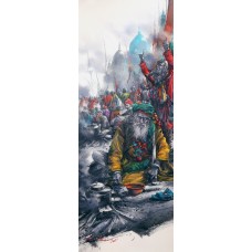 Ali Abbas, 11 x 30 Inch, Watercolor on Paper, Figurative Painting, AC-AAB-133