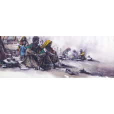 Ali Abbas, 11 x 30 Inch, Watercolor on Paper, Figurative Painting, AC-AAB-150
