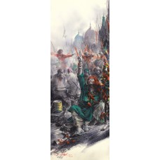 Ali Abbas, 11 x 30 Inch, Watercolor on Paper, Figurative Painting, AC-AAB-169