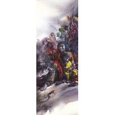 Ali Abbas, 11 x 30 Inch, Watercolor on Paper, Figurative Painting, AC-AAB-175