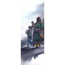 Ali Abbas, 11 x 30 inch, Watercolor on Paper, Figurative Painting, AC-AAB-128