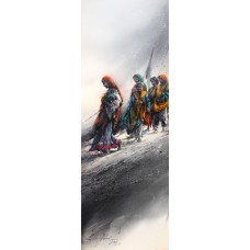 Ali Abbas, 30 x 11 Inch, Watercolor on Paper, Figurative Painting, AC-AAB-208