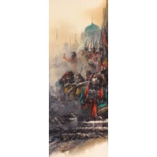 Ali Abbas, 30 x 11 Inch, Watercolor on Paper, Figurative Painting, AC-AAB-214